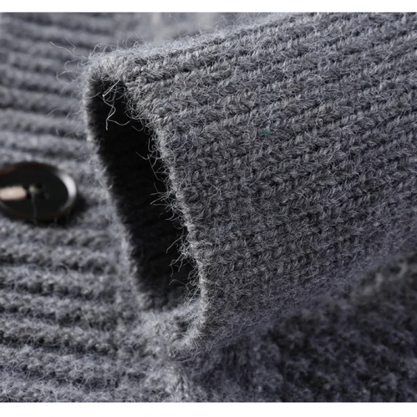 A trendy long-sleeved cardigan with a half-high collar, this new men's knitted sweater has retro twist. - Image 6