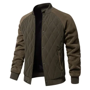 Men's Patchwork Lined Baseball Bomber Jacket with Thick Fleece for Winter Warm Outwear Coats