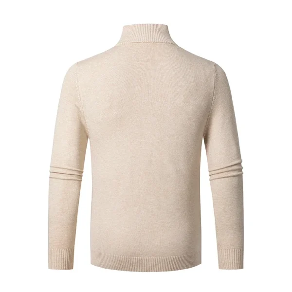Business Casual Warm Bottoming Knitted Top for Men, Half Zipper T-Shirt, Long Sleeve Slim Fit Sweater, Autumn & Winter - Image 3