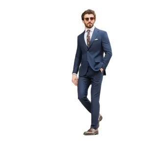 Superior Business Outfits in Luxurious Navy Blue Men's Suits Full Set of Two-Piece Jacket and Pants with Single Breasted Notch Lapel Slim Fit 2025