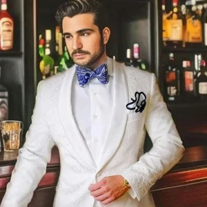 Superior 2024 Men's Formal Skinny Wedding Two-Piece Jacket, Pants, Blazer Chic Costume, Shawl Lapel Single Breasted