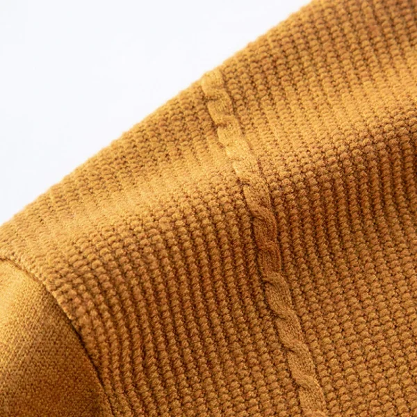 Men's business casual sweater with an O-neck, cozy long sleeves, and solid colors for fall and winter. - Image 5
