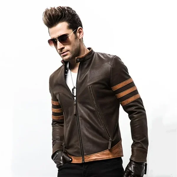 Men's Wolverine Casual PU Leather Locomotive Coat Bomber Jacket Slim Coats with Zipper, 2025 - Image 6