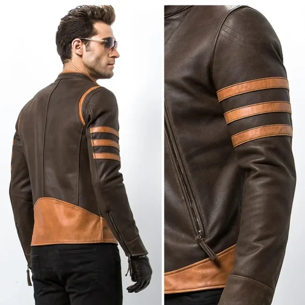 Men's Wolverine Casual PU Leather Locomotive Coat Bomber Jacket Slim Coats with Zipper, 2025 - Image 5