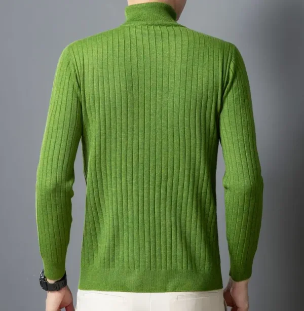Warm and cozy men's bottoming shirt with a high neck, solid color, dark pattern, pullover, and daily versatility knit sweater - Image 2