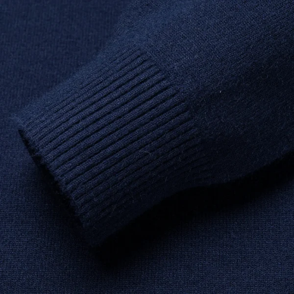 Men's Office Top, Casual Solid Color Long-Sleeved Shirt with Lapel Knit, New Warm Color for Fall and Winter - Image 4