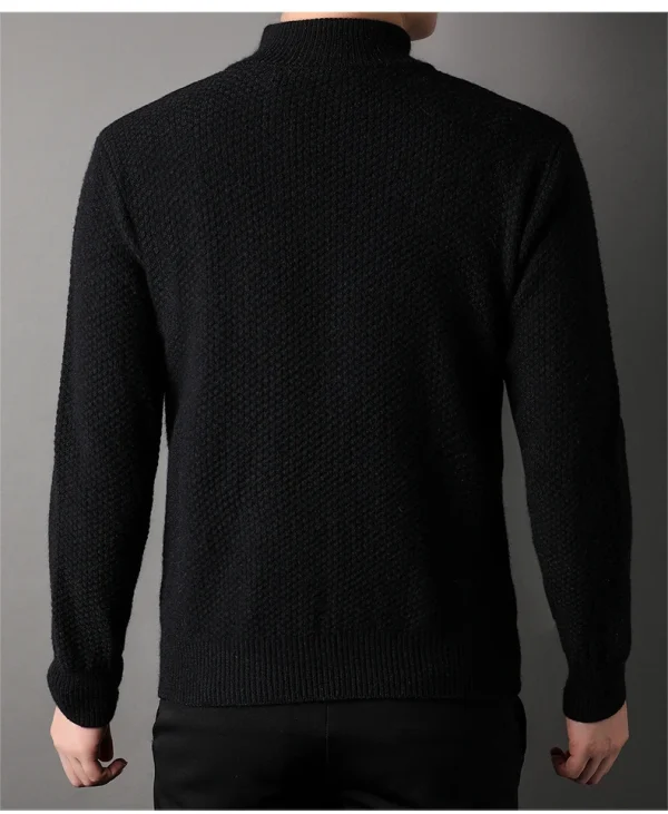 A trendy long-sleeved cardigan with a half-high collar, this new men's knitted sweater has retro twist. - Image 14