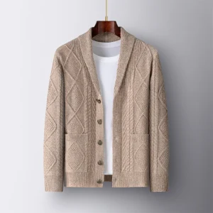Men's Casual Sweater, Youth Lapels Long Sleeve Coat, Camel Black Gray Warm Sweater, New Men's Knitted Cardigan