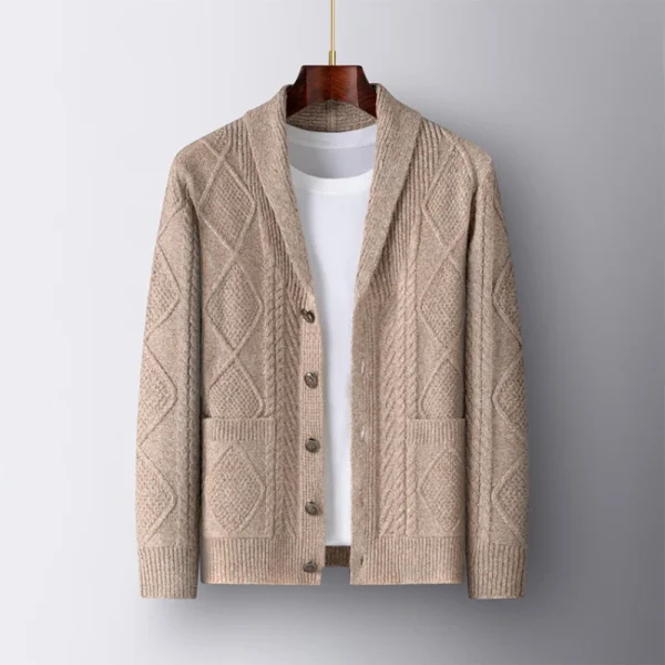 Men's Casual Sweater, Youth Lapels Long Sleeve Coat, Camel Black Gray Warm Sweater, New Men's Knitted Cardigan