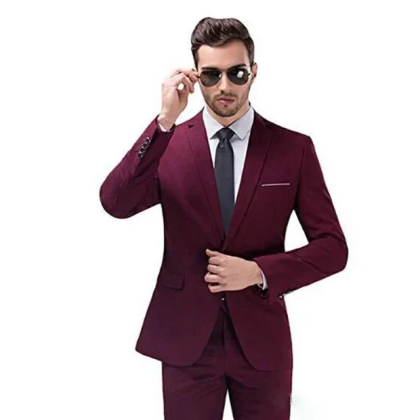 Elegant Men's Suits for a Wedding Groom's Costume Outwear Formal Blazer Homme Two-Piece Jacket with Single Breasted Notch Lapel Slim Fit - Image 3