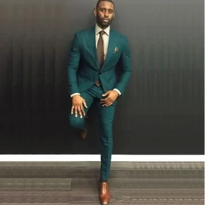 Men's Slim Fit Suits Elegant Wedding Full Set Terno Blazer with Single Breasted Peak Lapel, Premium Two-Piece Jacket and Pant Set