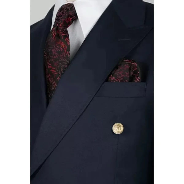 Chic Office Two-Piece Jacket, Double-breasted Peak Lapel, Slim-Fit Wedding Outfit, Blazer, Pants, Terno - Image 4