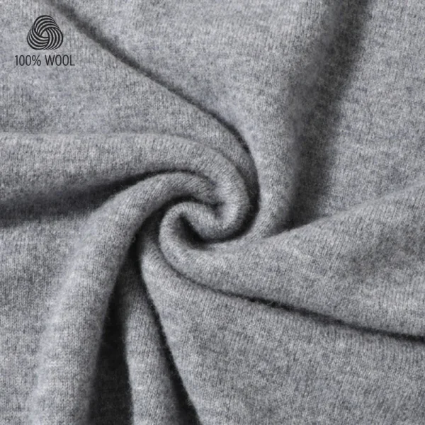 All-wool, Premium Men's Pullover Knitted Sweater, Business Casual Stretchable Polo Shirt, Fall/Winter. - Image 4