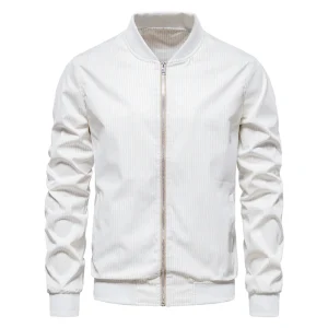 Men's Baseball Stand Collar Zipper Casual Jackets with Stripes Men's Spring/Autumn Fashion Jackets