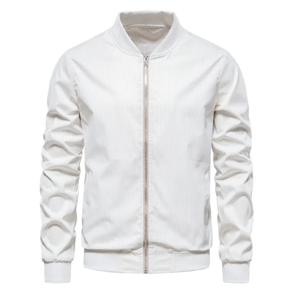 Men's Baseball Stand Collar Zipper Casual Jackets with Stripes Men's Spring/Autumn Fashion Jackets