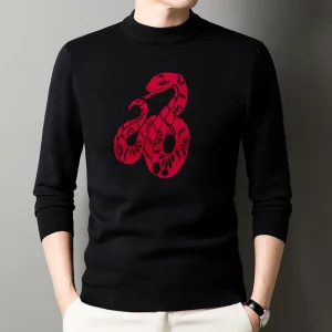 The O-neck Superior Quality Thick and Warm Men's Printed Sweater for Autumn and Winter 2025.