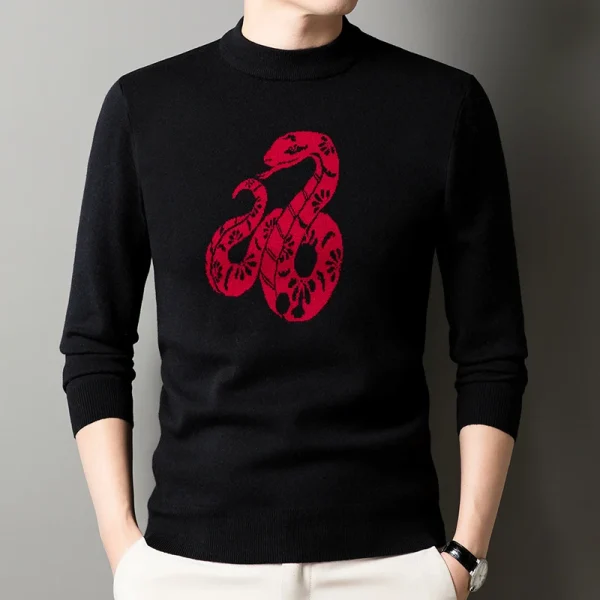 The O-neck Superior Quality Thick and Warm Men's Printed Sweater for Autumn and Winter 2025.