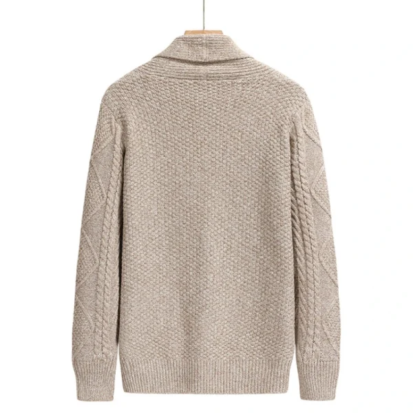 Men's Casual Sweater, Youth Lapels Long Sleeve Coat, Camel Black Gray Warm Sweater, New Men's Knitted Cardigan - Image 2