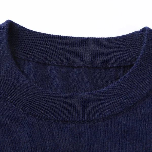 Superior Business Casual Knitted Sweater with Stripes at the O-neck. Youth Cozy Warm Sweater for Autumn.Stretchable - Image 3