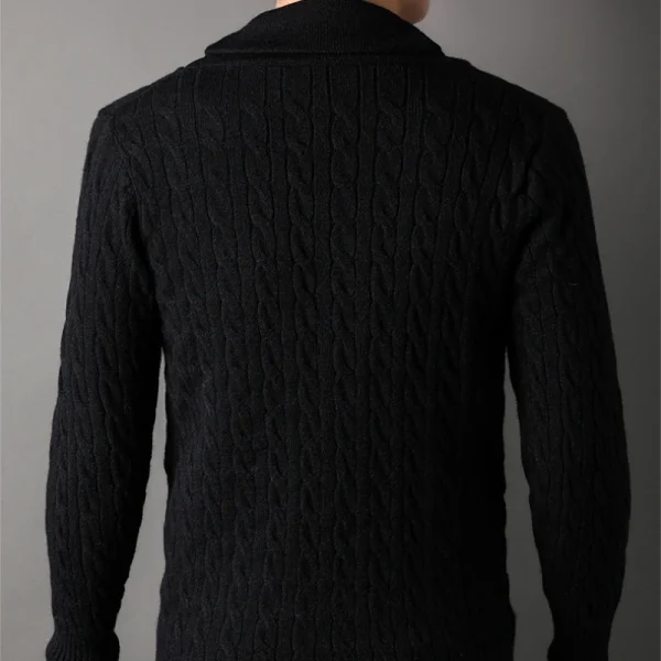 Vintage Twisted Men's Sweater Cardigan, New Men's Knitwear, Green Collar, Fashion, Long Sleeves, Casual Home Style - Image 3