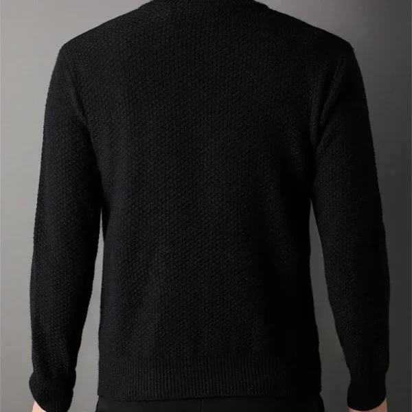 A trendy long-sleeved cardigan with a half-high collar, this new men's knitted sweater has retro twist. - Image 3