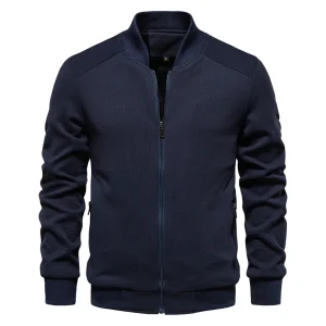 Warm Casual Zipper Pocket Outwear Jackets & Coats for Men: Men's Waffle Fleece Lined Bomber Jacket for Autumn and Winter