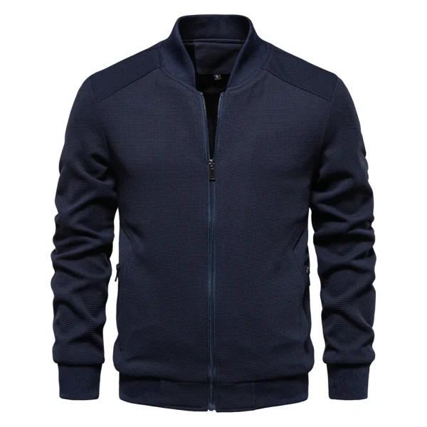 Warm Casual Zipper Pocket Outwear Jackets & Coats for Men: Men's Waffle Fleece Lined Bomber Jacket for Autumn and Winter