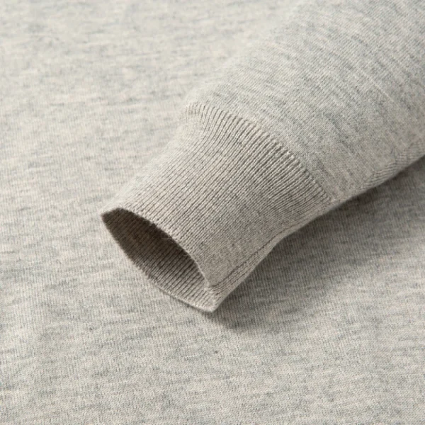 Men's warm O-neck sweater in a solid color made of a wool blend for fall and winter, and a slim-fitting base shirt for everyday use. - Image 5