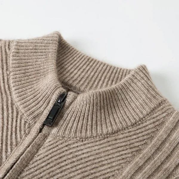 New 2024 Men's Stretchable Warm Knit Cardigan, Half High-collar Zip Knit Autumn and Winter Sweater for Daily Commuters. - Image 4
