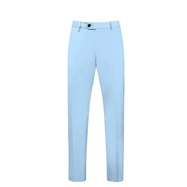 Men's double-breasted suits with a peak lapel, sky blue flat front, regular length, two-piece jacket, and pants set for prom parties - Image 4