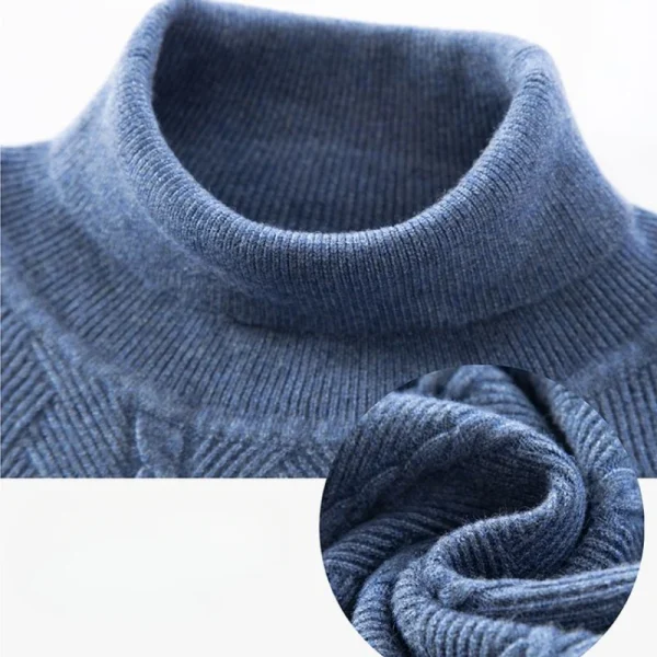Warm and cozy men's bottoming shirt with a high neck, solid color, dark pattern, pullover, and daily versatility knit sweater - Image 4