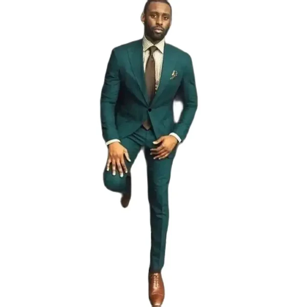 Men's Slim Fit Suits Elegant Wedding Full Set Terno Blazer with Single Breasted Peak Lapel, Premium Two-Piece Jacket and Pant Set - Image 4