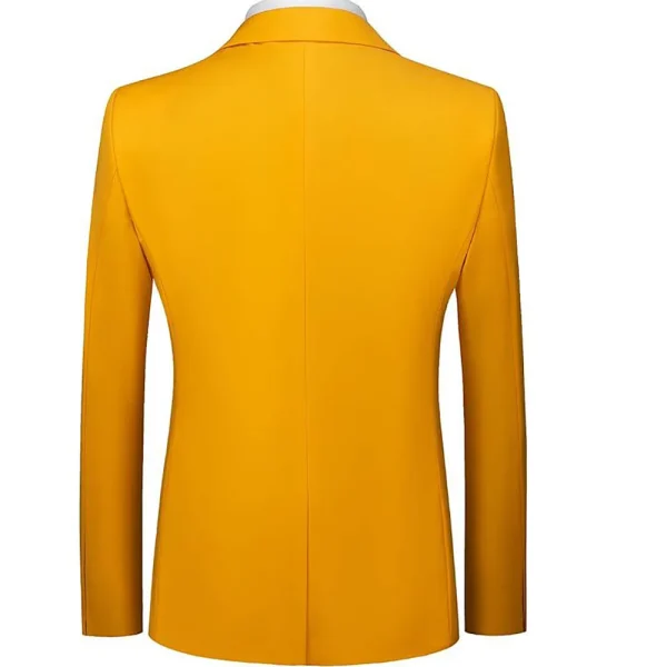 Men's Slim Fit Yellow Suits Formal Outfit for Men High-end, luxury, single-breasted, notch-lapel men's clothing - Image 3