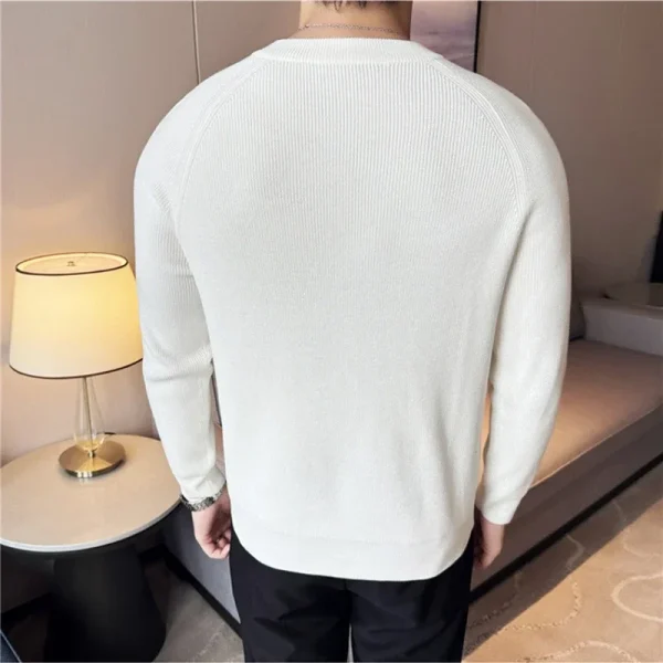 Fashion Thickened Knitting Top, Dark Coffee Color T-Shirt, High Sense Men's Autumn and Winter Henry Collar Sweater - Image 4