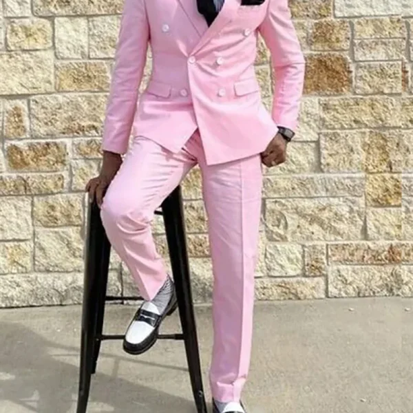 Men's Formal Double-Breasted Suits Stylish Two-Piece Jacket and Pant Outfits for a Prom Party Premium Homme Blazer 2025 Costume - Image 2