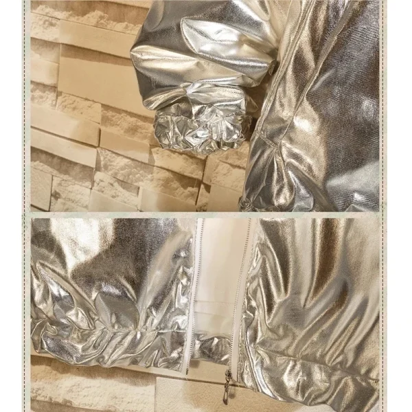 Gold Fashion Coats, Harajuku Hip Hop Reflective Jackets, Nightclub Stage Party Jackets, and Men's Windbreaker Jackets - Image 6