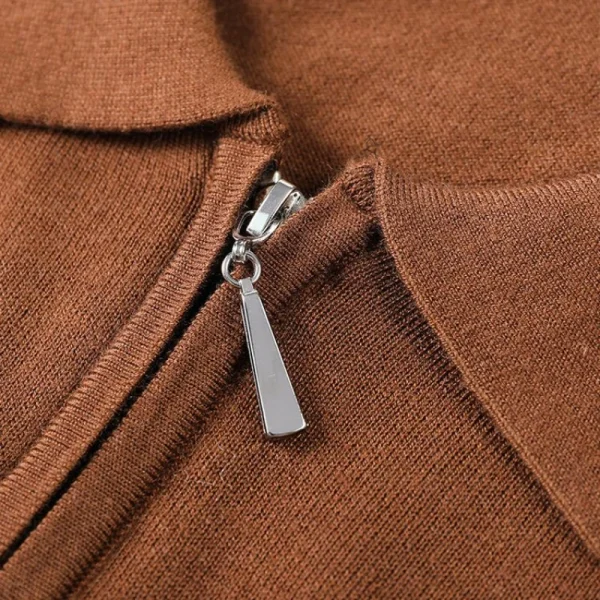 Men's POLO Shirt in Solid Color, Warm Winter Sweater, Stretchable Knit Sweater for Everyday Commuting. - Image 4