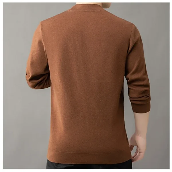 Men's False Two-Piece Lambswool Blend Knitted Sweaters for Autumn and Winter in 2025 - Image 3
