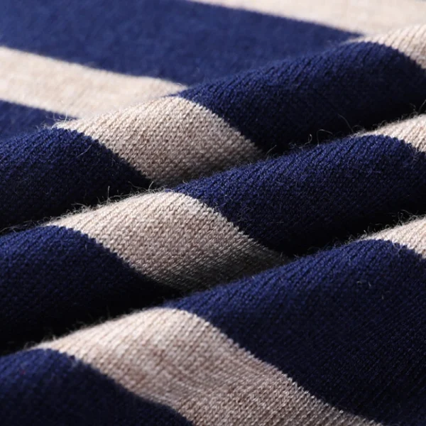Superior Business Casual Knitted Sweater with Stripes at the O-neck. Youth Cozy Warm Sweater for Autumn.Stretchable - Image 5