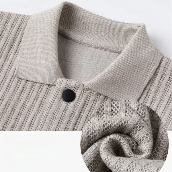 Breathable Knitted Coat for Autumn and Spring. Premium Stretch Men's Everyday Joker Button Knitted Cardigan, Soft Jacket. - Image 3