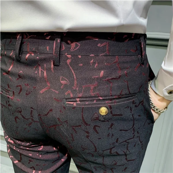 Traditional Jacquard Suit Trousers for Men's Social Trousers, Slim, Business Casual, Formal, Office, and Spring 2022 - Image 6