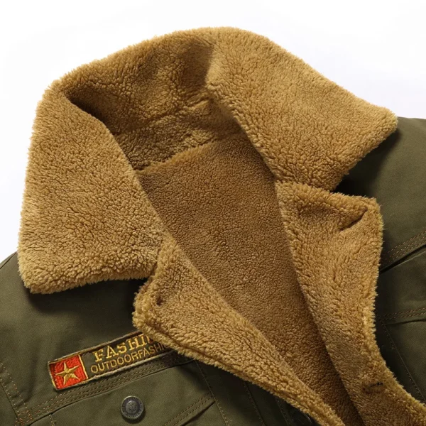 Men's Army Tactical Fleece Jackets in 2025 Air Force Pilot MA1 Jacket Warm Male Fur Collar - Image 3