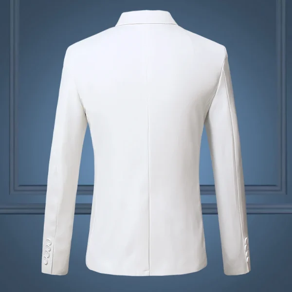 Premium Slim Casual White Suit for Men, Large Size Brands Men's Pure Color Blazers with a Business Casual Flow - Image 6