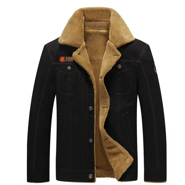 Men's Army Tactical Fleece Jackets in 2025 Air Force Pilot MA1 Jacket Warm Male Fur Collar - Image 5