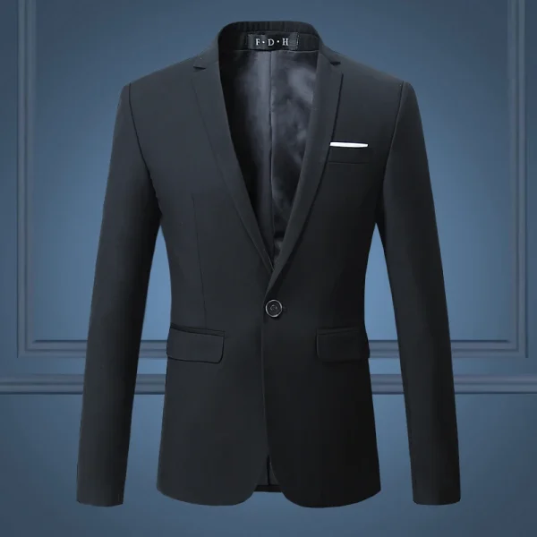 Premium Slim Casual White Suit for Men, Large Size Brands Men's Pure Color Blazers with a Business Casual Flow - Image 2