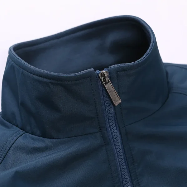 Spring 2025 Autumn Men's Jacket Grey casual stand collar jackets in a solid tone - Image 4