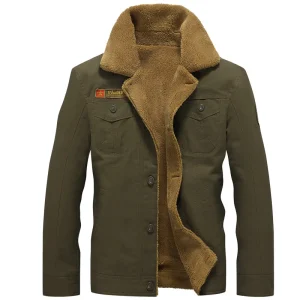 Men's Army Tactical Fleece Jackets in 2025 Air Force Pilot MA1 Jacket Warm Male Fur Collar