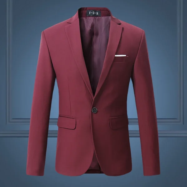 Premium Slim Casual White Suit for Men, Large Size Brands Men's Pure Color Blazers with a Business Casual Flow - Image 3