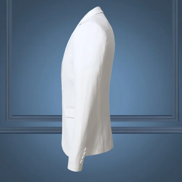 Premium Slim Casual White Suit for Men, Large Size Brands Men's Pure Color Blazers with a Business Casual Flow - Image 5