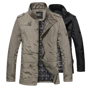 2025 Winter Men's Jackets and Coats: Men's Long Trench Coat Parka Clothing Drop Shipping Windproof Thick Warm Jacket for Leisure